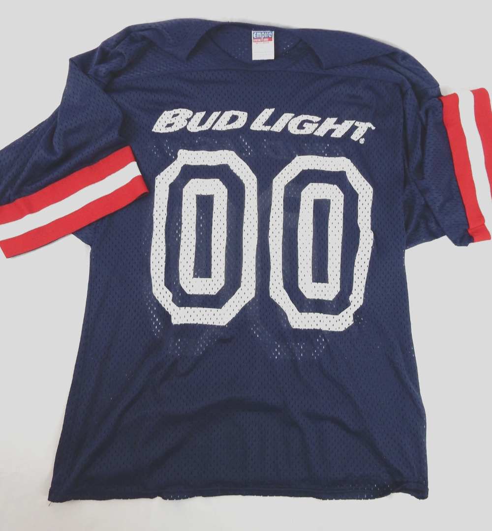 Vintage Bud Light Mesh Jersey Empire Sporting Goods 00 Mens L 42/44 Y2K